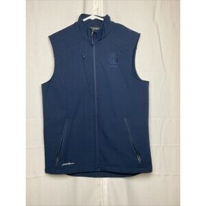 Union Pacific Railroad Technology Vest Mens M Full Zip Eddie Bauer Blue Workwear